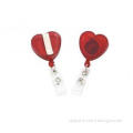 Adjustable Red Heart shape ABS Retractable ID Badge Reels h